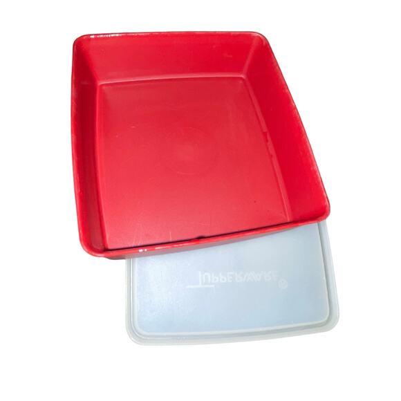 Tupperware Square Away 670 Container 671 Lid Sandwich Box Lunch Keeper Vintage - Picture 6 of 8